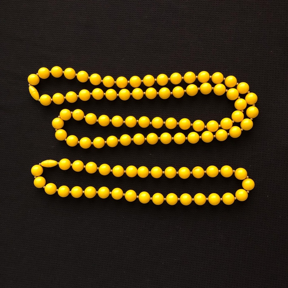 Set of Yellow Beaded Necklaces